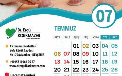 TEMMUZ Ayı Hacamat Takvimimizdir